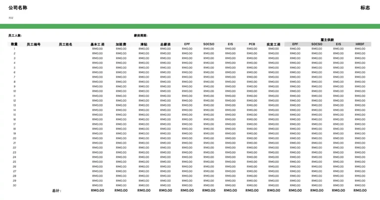 含 HRDF 的详细月度工资报告